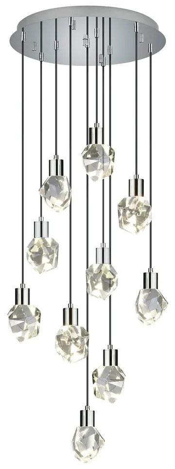 LED висящо осветително тяло в сребрист цвят със стъклен абажур ø 51,5 cm Verano – Trio Select