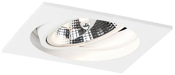 Комплект от 6 Квадратен вграден прожектор бял регулируем - Chuck 111