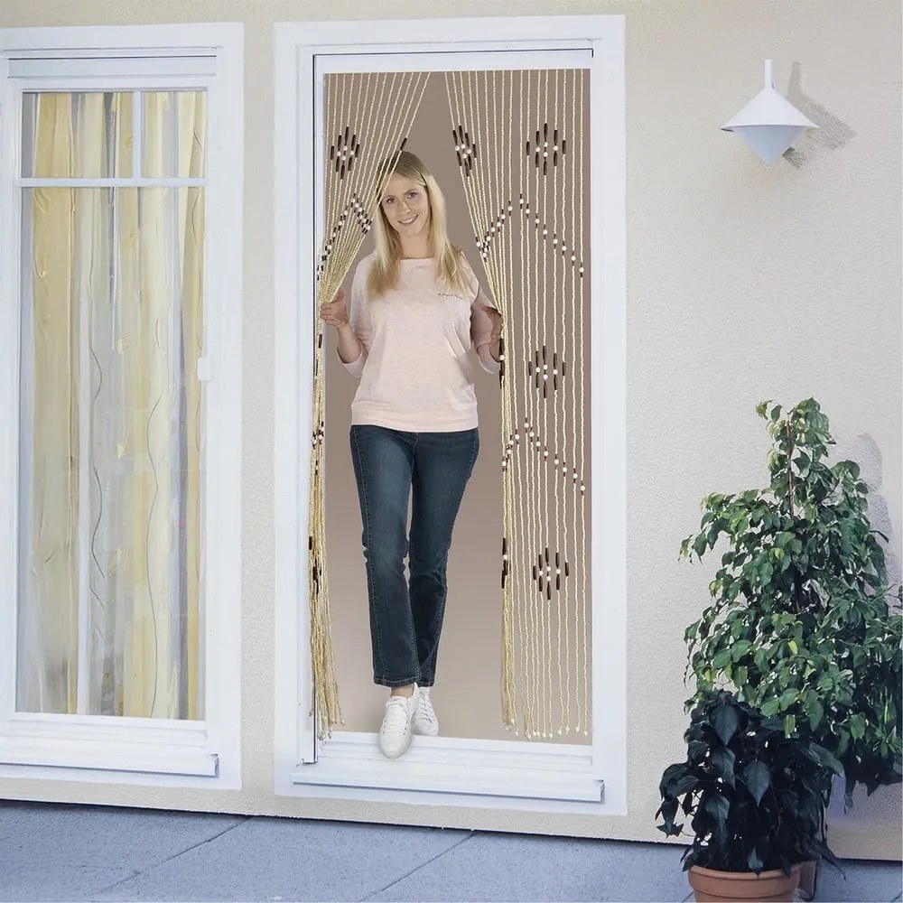 Бамбуково перде за врата в естествен цвят 90x200 cm – Maximex