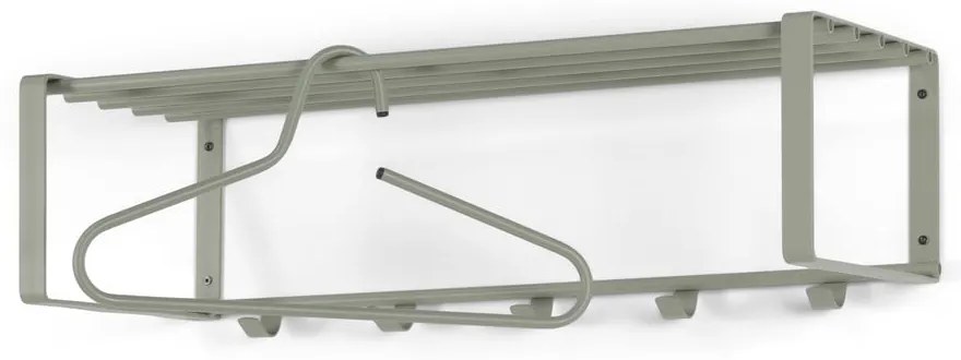 Сиво-зелена метална стенна закачалка с рафт 70 cm Rex – Spinder Design