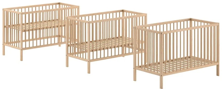 Детско креватче от масивен бор в естествен цвят 60x120 cm DINO – Vipack