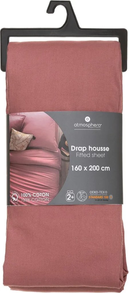 Чаршаф с ластик atmosphera, 160x200, Теракота