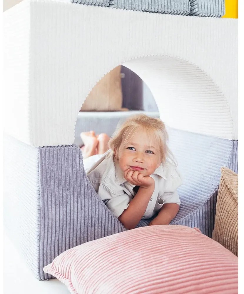 Розова детска възглавница за диван от рипсено кадифе Block – Wigiwama