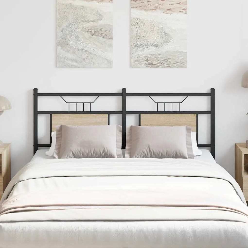 4106826 vidaXL Резервна табла за легло Дъб Сонома 150 cm Изработена дървесина и стомана