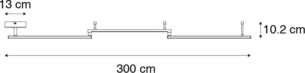 Черен таванен аплик 300 см с LED 3-степенна димираща регулируема - Annuschka