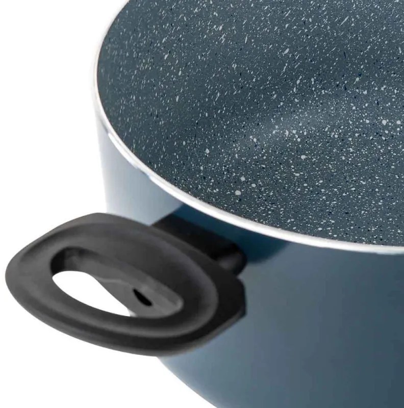 Тенджера Luigi Ferrero Prima FR-2244, 22x9.5 см, 3.1 л, Незалепващо покритие, Стъклен капак с отвор за пара, Индукция, Тъмносин