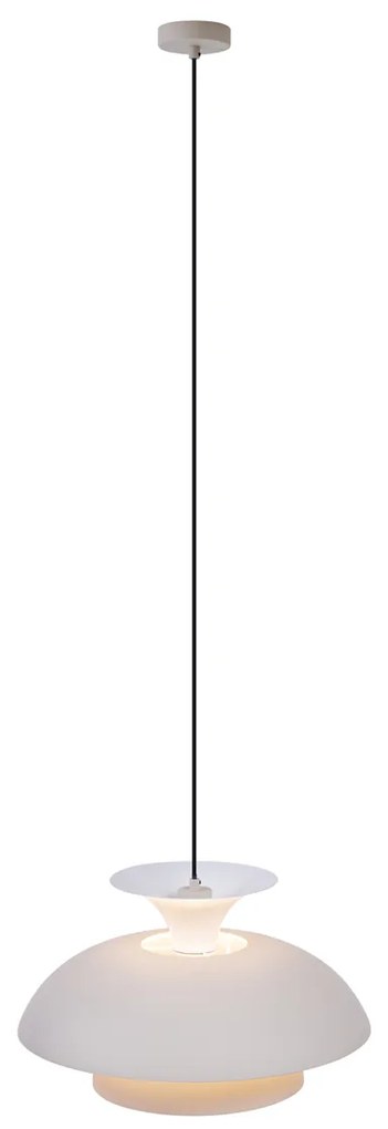 Скандинавски висящ лампион бежов с бял интериор - Titus