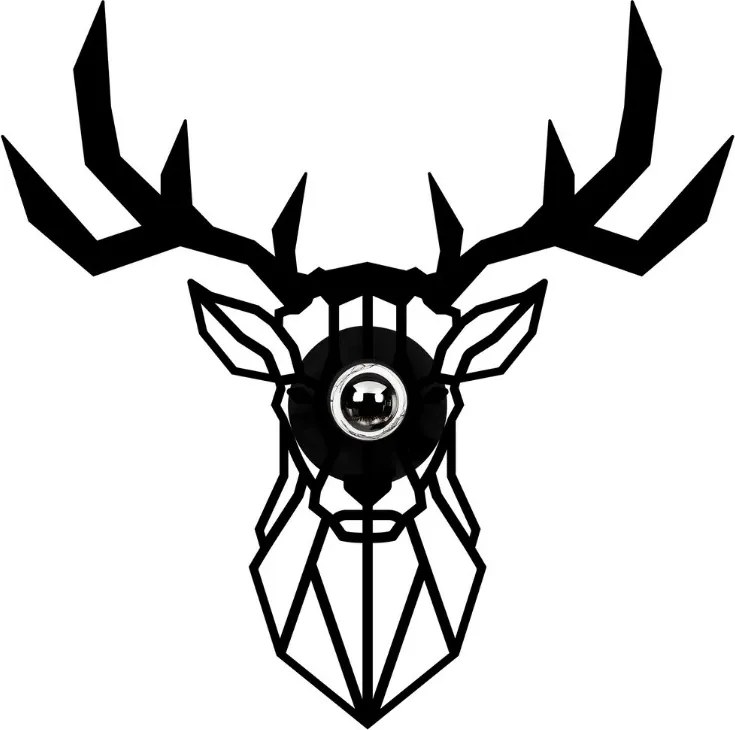 Стенно осветление Deer E27 в черен цвят 55x12x55см.