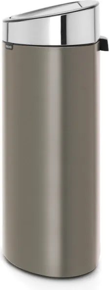 Кош за боклук Brabantia Touch Bin New 650529, 40 л, Безшумно и плавно затваряне, Плосък гръб, Сив/инокс
