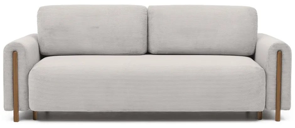 Бежов разтегателен диван с място за съхранение от рипсено кадифе 244 cm Arcadova – ELTAP