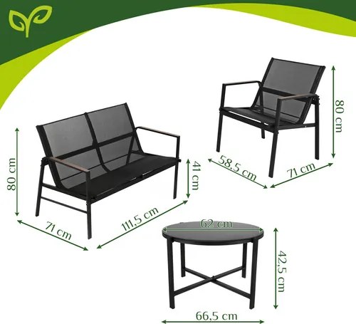 Градинско обзавеждане - балконски комплект маса + диван + 2 фотьойла
