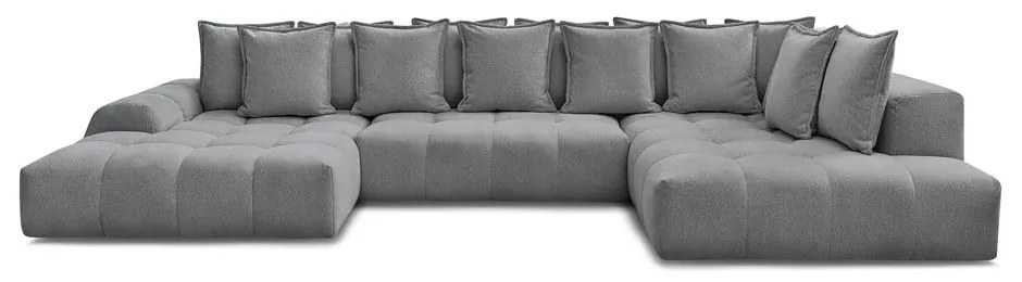 Тъмносив шенилов сгъваем/с място за съхранение ъглов диван (десен ъгъл/U форма) Everest – Bobochic Paris