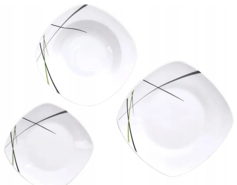 Комплект порцеланови чинии от 18 части Зелен - Orion