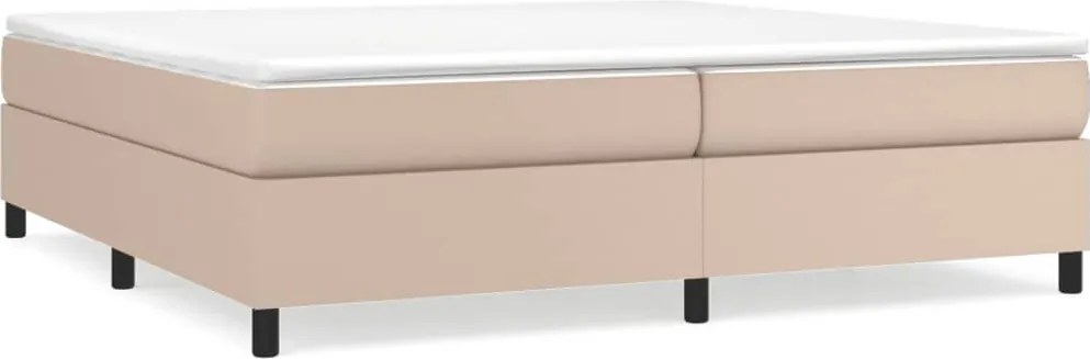 3121070 vidaXL Рамка за легло с пружини, капучино, 200x200 см, изкуствена кожа