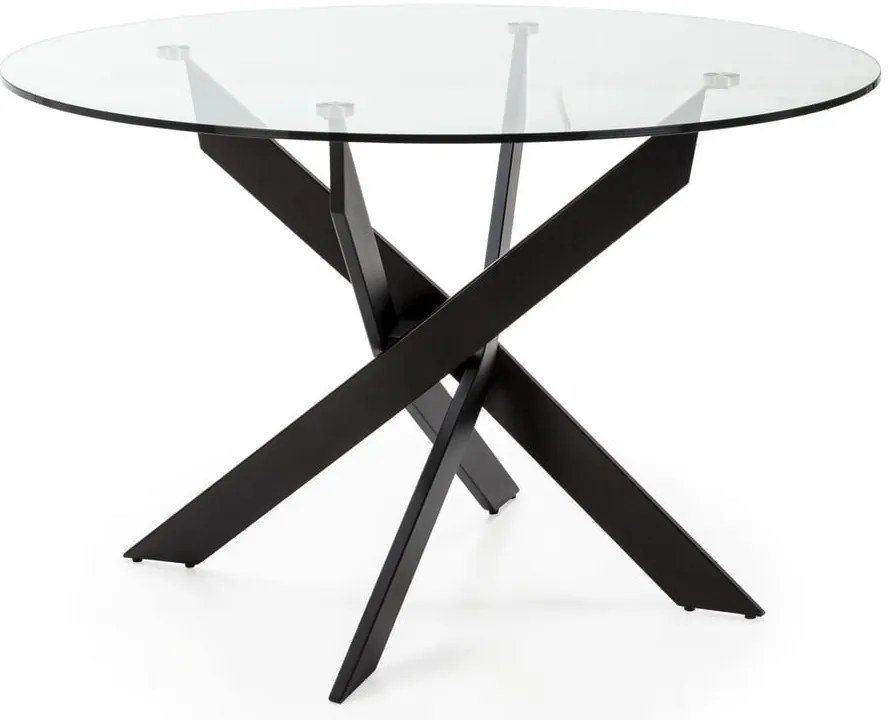 Кръгла маса за хранене със стъклен плот 120x120 cm Ruth - Marckeric