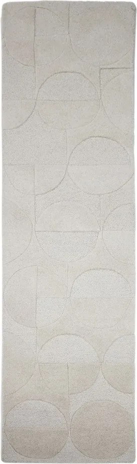 Ръчно изработена вълнена пътека в цвят слонова кост 60x230 cm Gigi – Flair Rugs