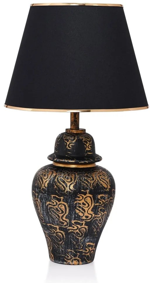 Черна настолна лампа с текстилен абажур (височина 54 cm) Derin – Opviq lights