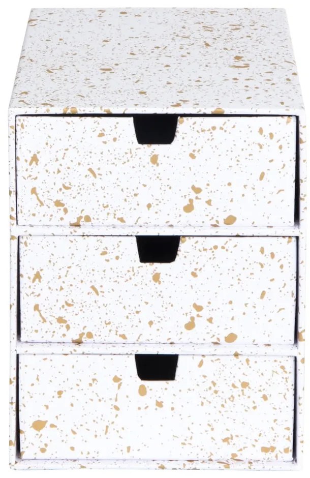 Кутия за чекмеджета с 3 чекмеджета в златисто и бяло Ingrid - Bigso Box of Sweden