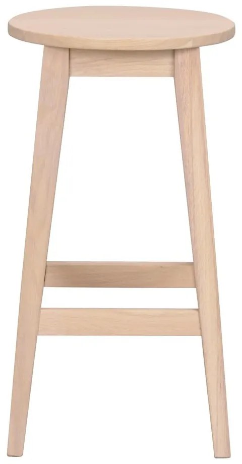 Бар стол от масивен дъб в естествен цвят (височина на седалката 65 cm) Austin – Rowico