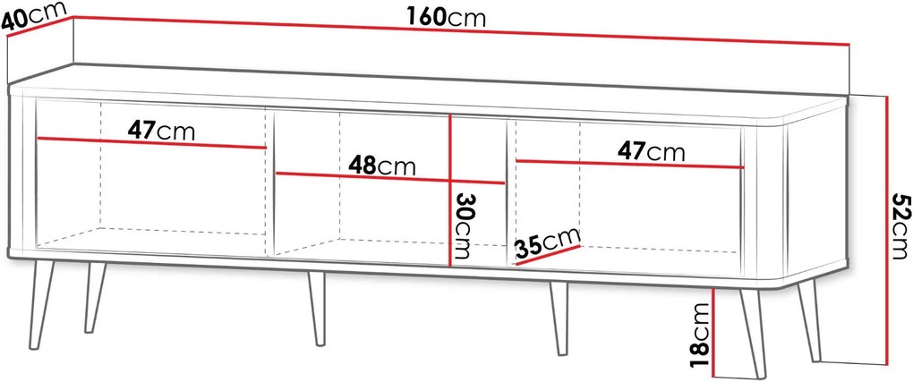 ТВ шкаф Marly Reg II-Черен