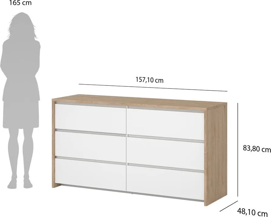 Бял скрин 157x84x48 cm Next – Tvilum