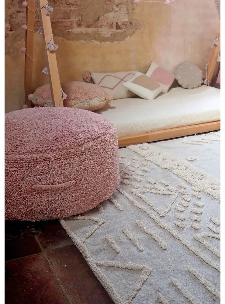 Бял ръчно изработен памучен килим подходящ за пране 140x200 cm Tribu Natural – Lorena Canals