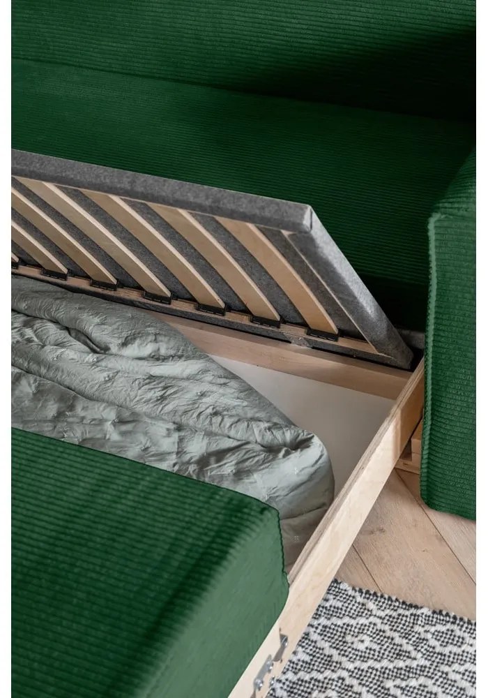 Тъмнозелен разтегателен диван 168 cm Lucky Lucy - Miuform