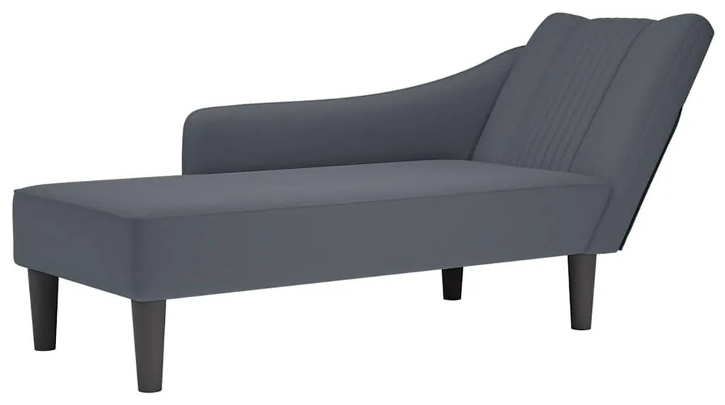 4009793 vidaXL Кушетка с десен подлакътник, тъмносив, кадифе