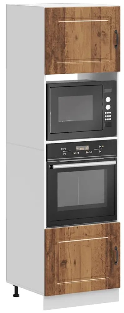 3315039 vidaXL Шкафове за фурна 2 бр Lucca, старо дърво, инженерно дърво