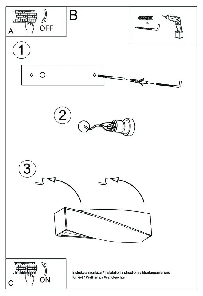 Керамична стенна лампа Mini Taurus - Sollux