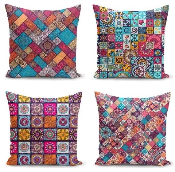Калъфки за възглавници в комплект 4 бр. 45x45 cm Mandala Tiles – Minimalist Cushion Covers