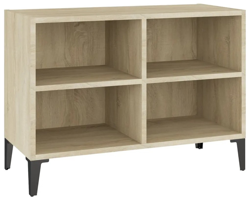 805935 vidaXL ТВ шкаф с метални крака, сонома дъб, 69,5x30x50 см