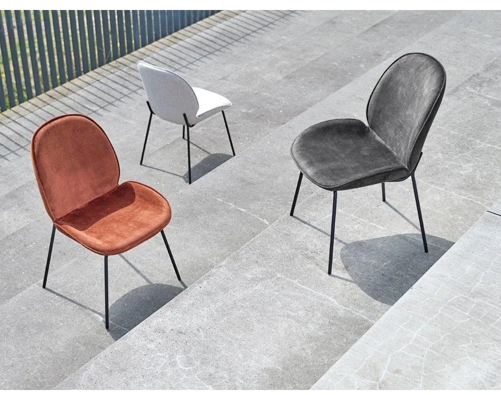 Сив трапезен стол с метална основа Hella - Canett