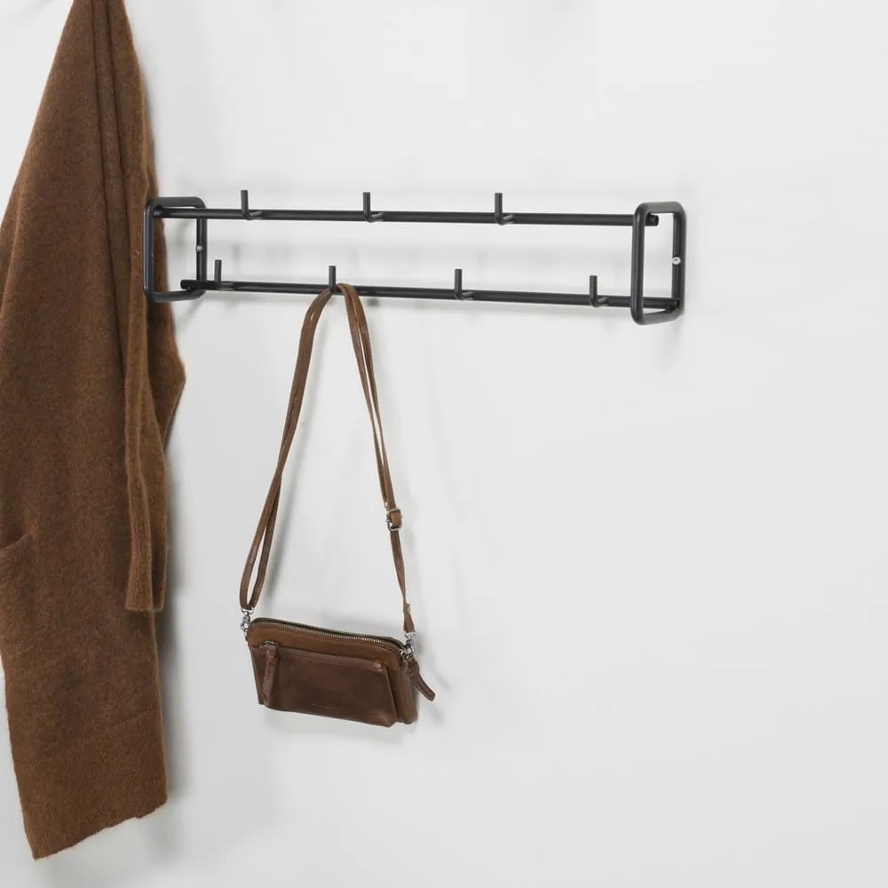 Черна метална стенна закачалка Clint - Spinder Design