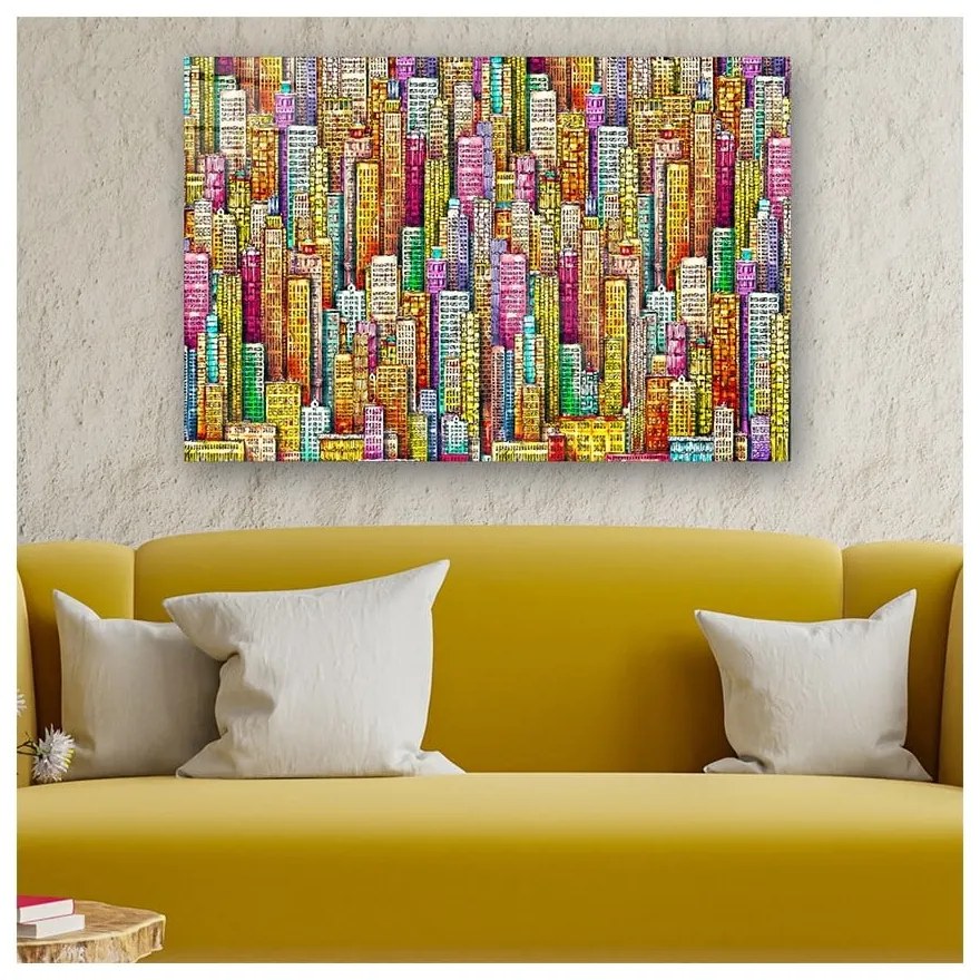 Картина върху стъкло 70x50 cm City - Wallity