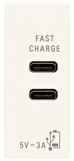 VIMAR 30292.CCB USB Контакт Linea, C+C 15W 3A 5V 1M, White,