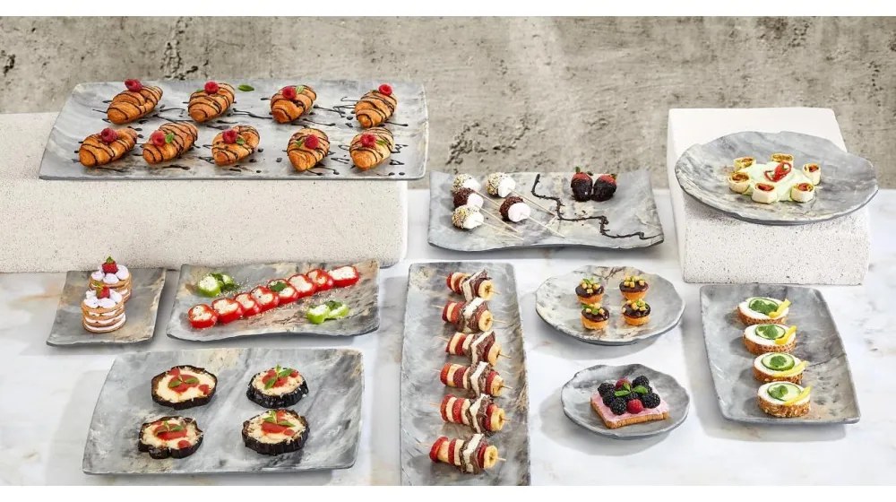 Kulsan - Меламиново плато правоъгълно "ROYAL MARBLE" 26,5x16,2xh1см GN1/4-(47014.RM)