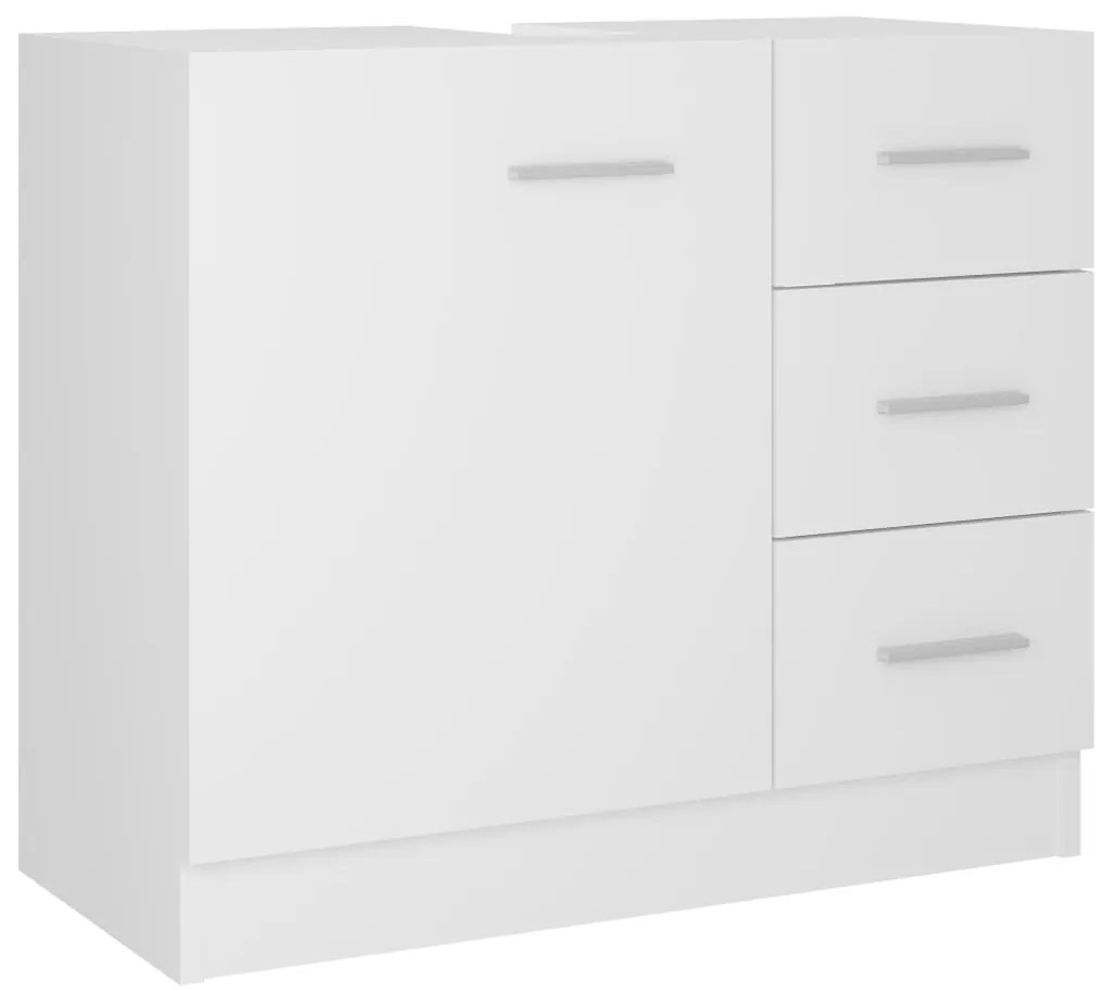 804184 vidaXL Долен шкаф за мивка, бял, 63x30x54 см, инженерно дърво