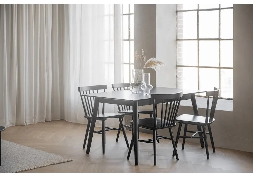 Черна маса за хранене , 140 x 90 cm Lotta - Rowico