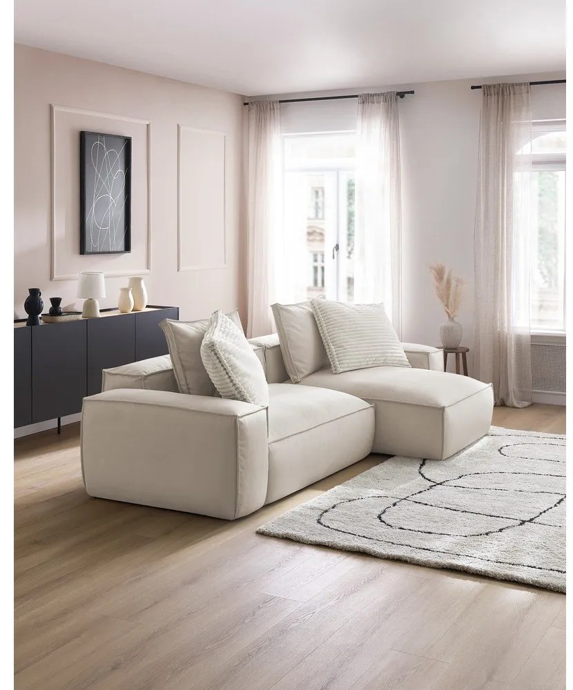 Бежов ъглов диван от изкуствена кожа (променлив) Boheme – Bobochic Paris