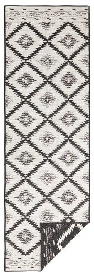 Черно-кремав килим за открито , 80 x 250 cm Malibu - NORTHRUGS