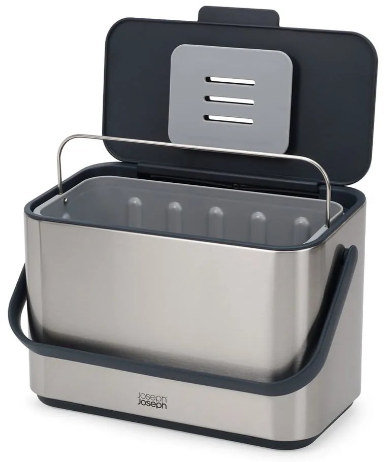 Контейнер за компостируеми отпадъци сребърен 4 l Collect – Joseph Joseph