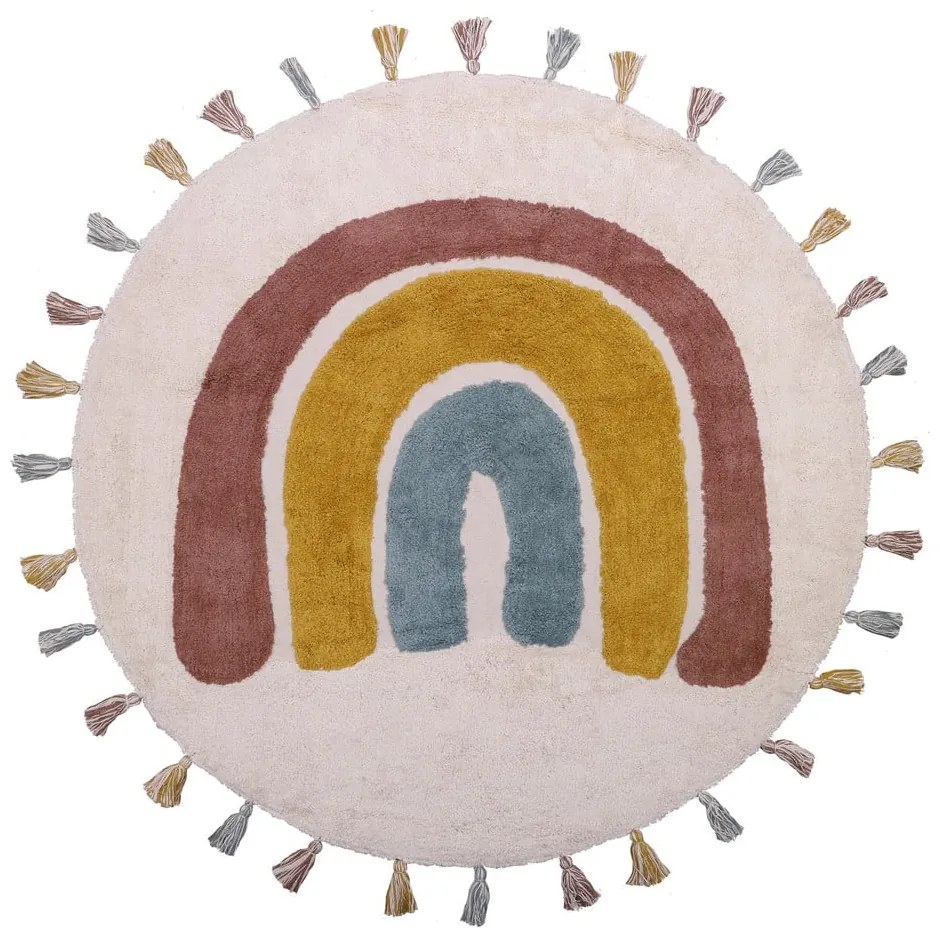 Детски ръчно изработен килим, ø 110 cm Rainbow - Nattiot