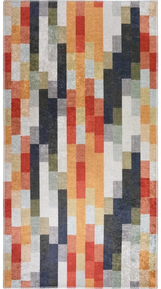 Оранжево-сив килим подходящ за пране 80x150 cm Blocks of Fun – Vitaus
