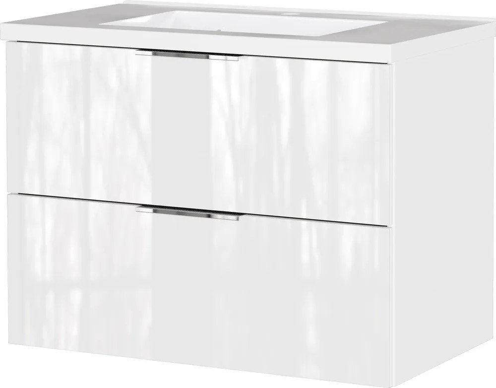 Бял гланцов стенен шкаф за мивка 81x61 cm Celano – Germania
