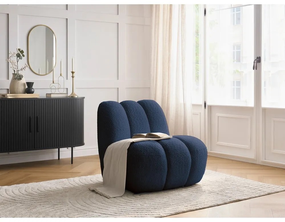 Тъмносиньо кресло от прежда с примки от букле Janissaire – Bobochic Paris