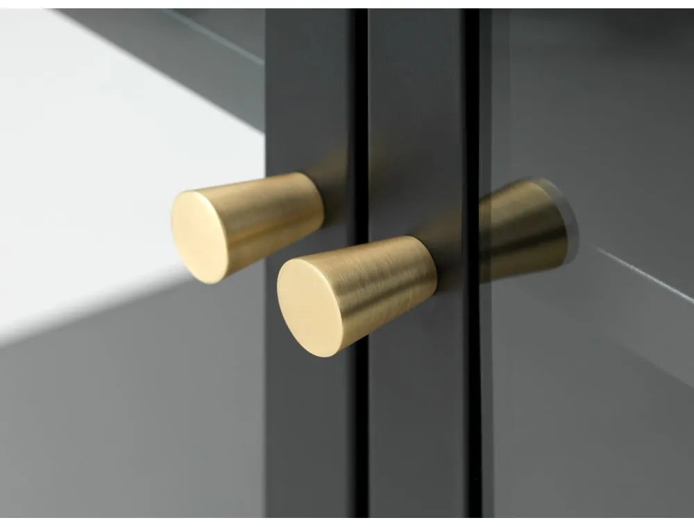 Черна метална витрина 58x160 cm Carmel – Unique Furniture