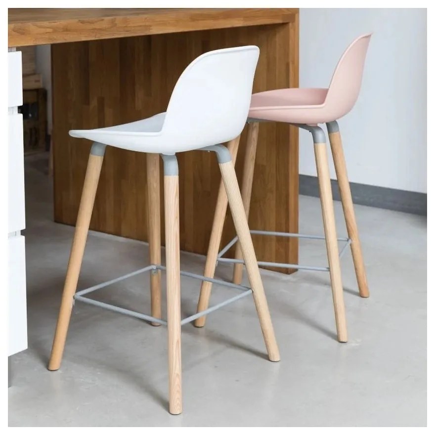 Комплект от 2 бели бар столове , височина на седалката 65 cm Albert Kuip - Zuiver