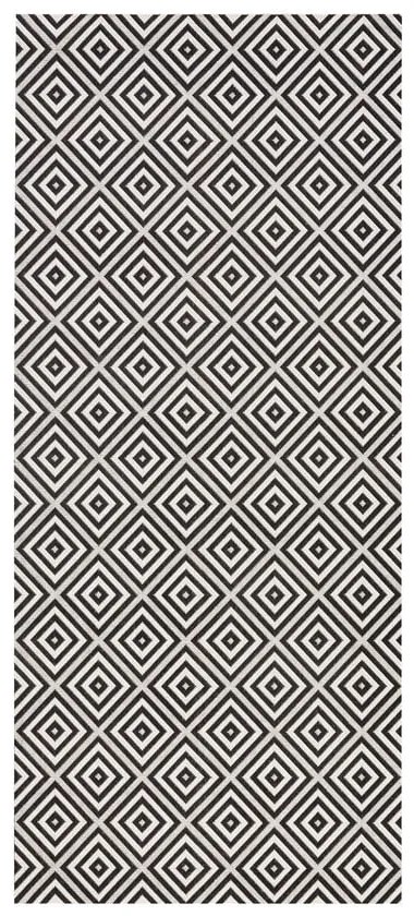 Черно-бял килим за открито , 80 x 200 cm Karo - NORTHRUGS