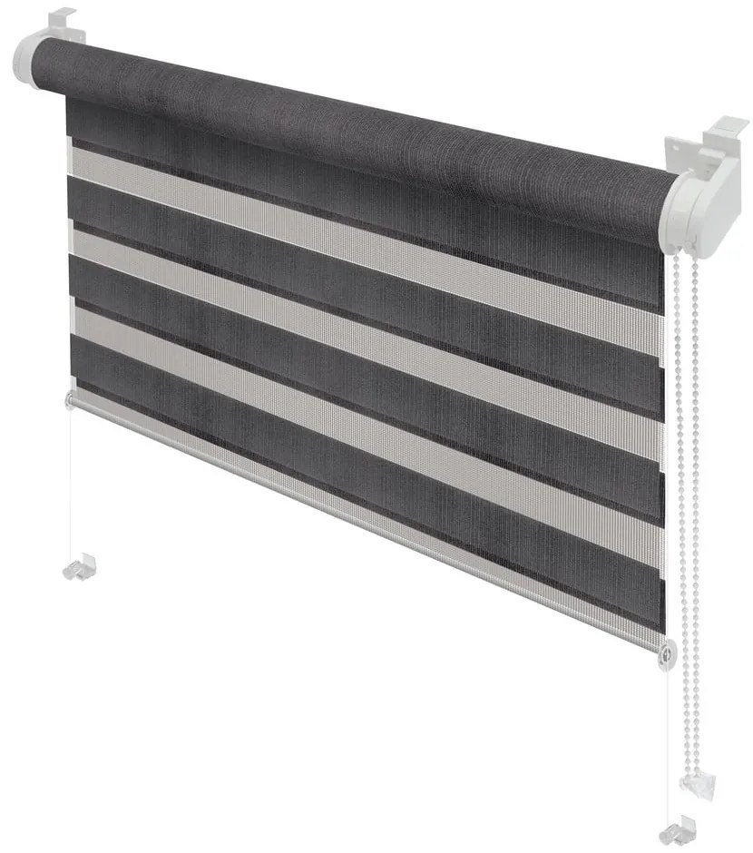 Тъмносива ролетна щора ден и нощ 68x215 cm Zebra – Gardinia
